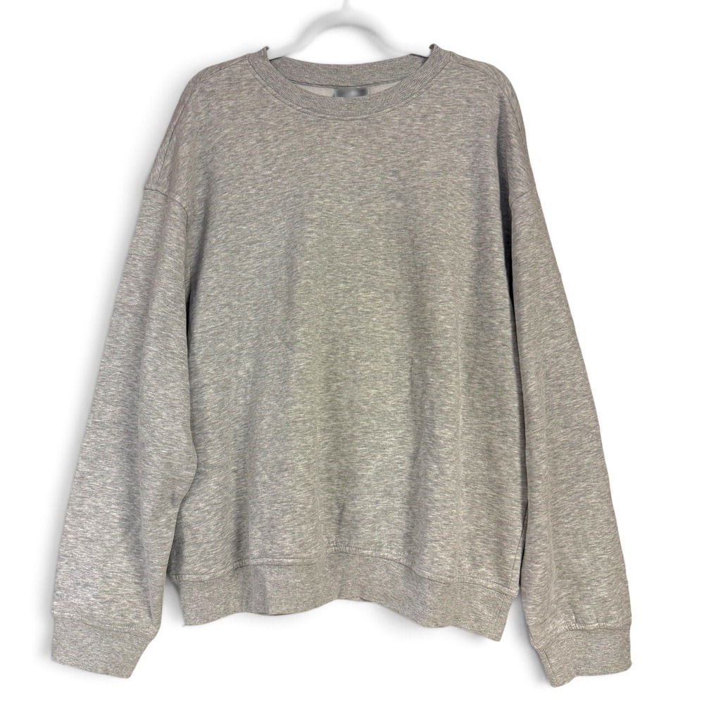H&M Loose Fit Oversized Sweatshirt Heather Gray Crewneck Pullover Large NWT